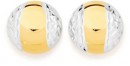 9ct-Two-Tone-8mm-Diamond-Cut-Polished-Button-Stud-Earrings Sale