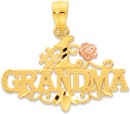 9ct-Two-Tone-1-Grandma-with-Rose-Pendant Sale