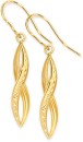 9ct-Diamond-Cut-Twist-Pointed-Hook-Drop-Earrings Sale