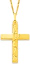 9ct-24mm-Footprints-Cross-Pendant-with-Verse-on-Back Sale