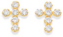 9ct-Cubic-Zirconia-Cross-Stud-Earrings Sale