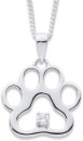 Sterling-Silver-Cubic-Zirconia-Paw-Print-Pendant Sale