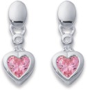 Sterling-Silver-Pink-Cubic-Zirconia-Heart-Earrings Sale
