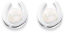 Sterling-Silver-Freshwater-Pearl-Horseshoe-Studs Sale