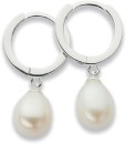 Sterling-Silver-Cultured-Freshwater-Pearl-Drop-On-Huggie-Earrings Sale