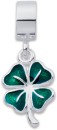 Sterling-Silver-Green-Enamel-Four-Leaf-Clover-Charm Sale