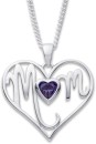 Sterling-Silver-Cubic-Zirconia-Mum-Heart-Pendant Sale