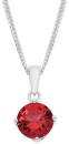 Sterling-Silver-Red-Cubic-Zirconia-65mm-Claw-Set-Pendant Sale