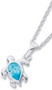 Sterling-Silver-Blue-Cubic-Zirconia-Turtle-Pendant Sale