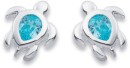 Sterling-Silver-Light-Blue-Cubic-Zirconia-Turtle-Studs Sale