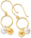 9ct-Freshwater-Pearl-Shell-Earrings Sale