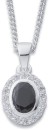 Sterling-Silver-Black-Cubic-Zirconia-Oval-Halo-Pendant Sale