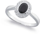 Sterling-Silver-Black-Cubic-Zirconia-Oval-Halo-Ring Sale
