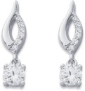 Sterling-Silver-Cubic-Zirconia-Solitaire-Leaf-Drop-Earrings Sale