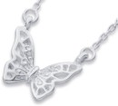 Sterling-Silver-Cubic-Zirconia-Filigree-Butterfly-Necklet Sale