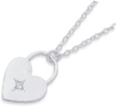 Sterling-Silver-Cubic-Zirconia-Heart-Padlock-Necklet Sale