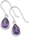 Sterling-Silver-Purple-Pear-Drop-Earrings Sale