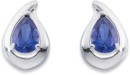 Sterling-Silver-Blue-Cubic-Zirconia-Pear-Studs Sale