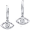 Sterling-Silver-Lab-Diamond-Eye-Huggies Sale