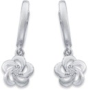 Sterling-Silver-Lab-Diamond-Flower-Huggies Sale