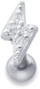 Sterling-Silver-Stainless-Steel-Cubic-Zirconia-Lightning-Single-Stud Sale