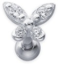 Sterling-Silver-Stainless-Steel-Cubic-Zirconia-Butterfly-Single-Stud Sale