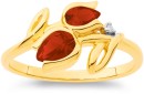 9ct-Created-Ruby-with-Diamond-Tulip-Ring-Size-P Sale