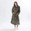 Design-Republique-Daisy-Printed-34-Length-Plush-Bathrobe Sale