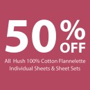 50-off-All-Hush-100-Cotton-Flannelette-Individual-Sheets-Sheet-Sets Sale