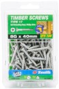 Zenith-8G-x-40mm-Galvanised-Countersunk-Ribbed-Head-Type-17-Timber-Screws-Pack-of-100 Sale