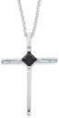 Sterling-Silver-Black-Cubic-Zirconia-Cross-Pendant Sale