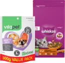 Whiskas-Dry-Cat-Food-18kg-or-Vitapet-Morsomes-Dog-Treats-300-350g Sale