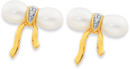 9ct-Freshwater-Pearl-Diamond-Bow-Studs Sale