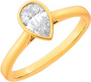 10ct-Element-Lab-Diamond-Pear-Solitaire-Rubover-Ring Sale