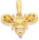 9ct-Citrine-Diamond-Bee-Pendant Sale