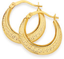 9ct-12mm-Greek-Key-Creole-Earrings Sale