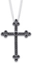 Sterling-Silver-Black-Cubic-Zirconia-Cross-Pendant Sale