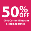 50-off-100-Cotton-Gingham-Sleep-Separates Sale