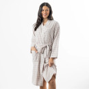 Design-Republique-Cotton-Gingham-Bathrobe-Natural Sale