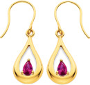 9ct-Created-Ruby-Hook-Earrings Sale
