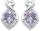 Sterling-Silver-Lavender-Cubic-Zirconia-Earrings Sale