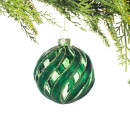 Christmas-Wishes-Green-Velvet-Swirl-Glass-Bauble Sale