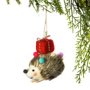 Christmas-Wishes-Felt-Hedgehog-Present-Hanging-Christmas-Tree-Decoration Sale