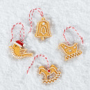 Christmas-Wishes-Polyresin-Gingerbread-Set-Of-4-Hanging-Christmas-Tree-Decorations Sale