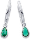Sterling-Silver-Green-Cubic-Zirconia-Pear-Drop-Huggies Sale