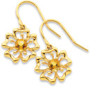 9ct-Citrine-Flower-Earrings Sale