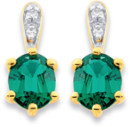 9ct-Created-Emerald-with-Diamond-Studs Sale