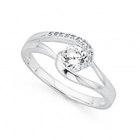 Cubic+Zirconia+Split+Twist+Ring+in+Sterling+Silver