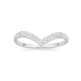 Sterling-Silver-Cubic-Zirconia-Chevron-Ring on sale