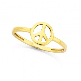 9ct+Mini+Peace+Ring